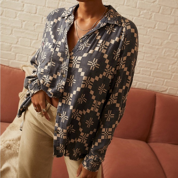 Urban Outfitters Tops - Urban Outfitters BDG Keanu Oversized Flannel Patterned Button Down Shirt